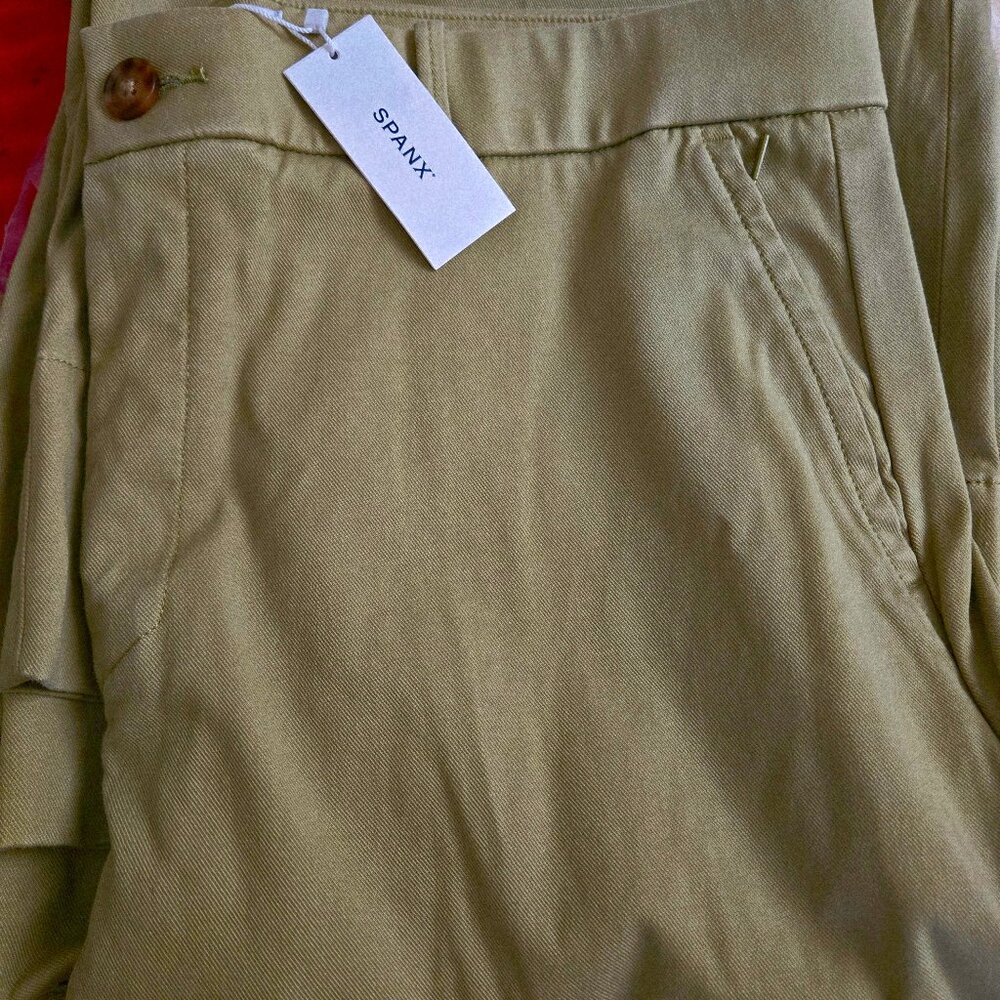 SPANX supersmooth™ Stretch Twill Cropped Wide Leg Pant Cypress / Tall / 2X